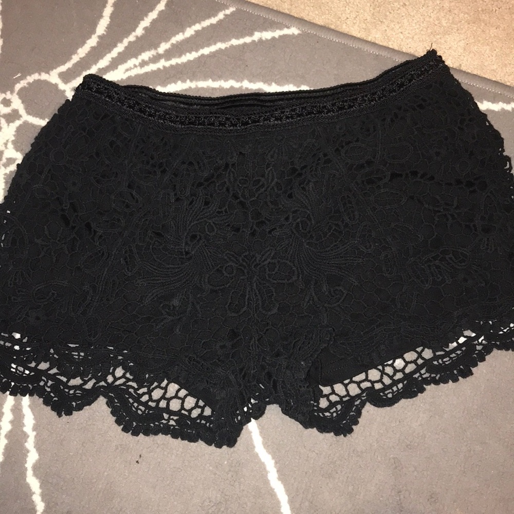 Black lace shorts